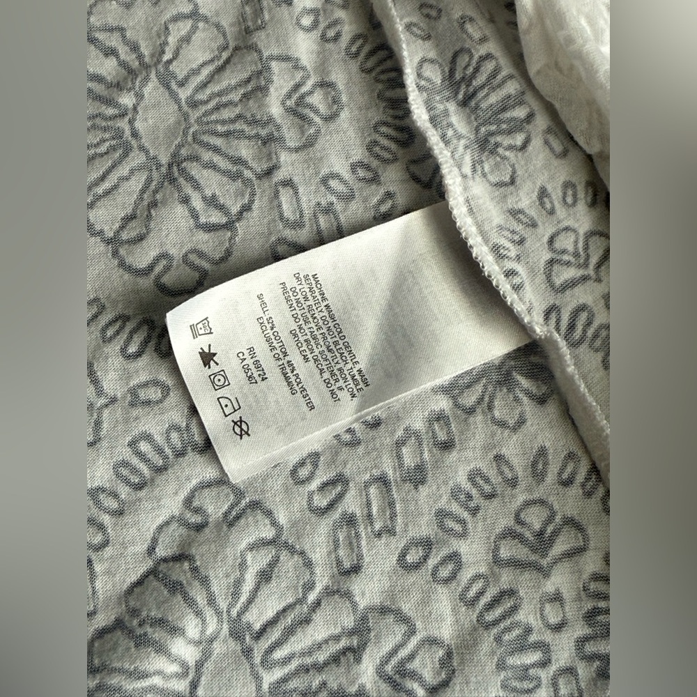 Columbia Womens White Burnout Floral‎ Medallion 3/4 Sleeve Hoodie Top Large - Picture 10 of 11